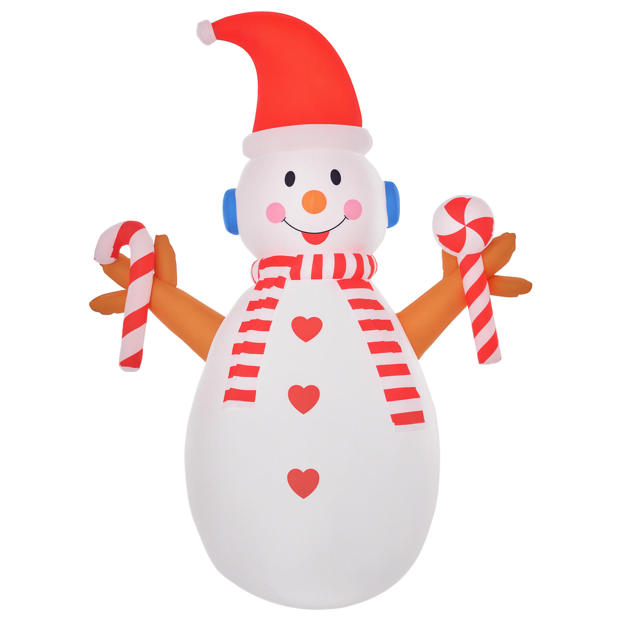 WEIHNACHTS-SCHNEEMANN Weiß 180.0/100.0/240.0cm - Weiß, Textil (100/240/180cm)