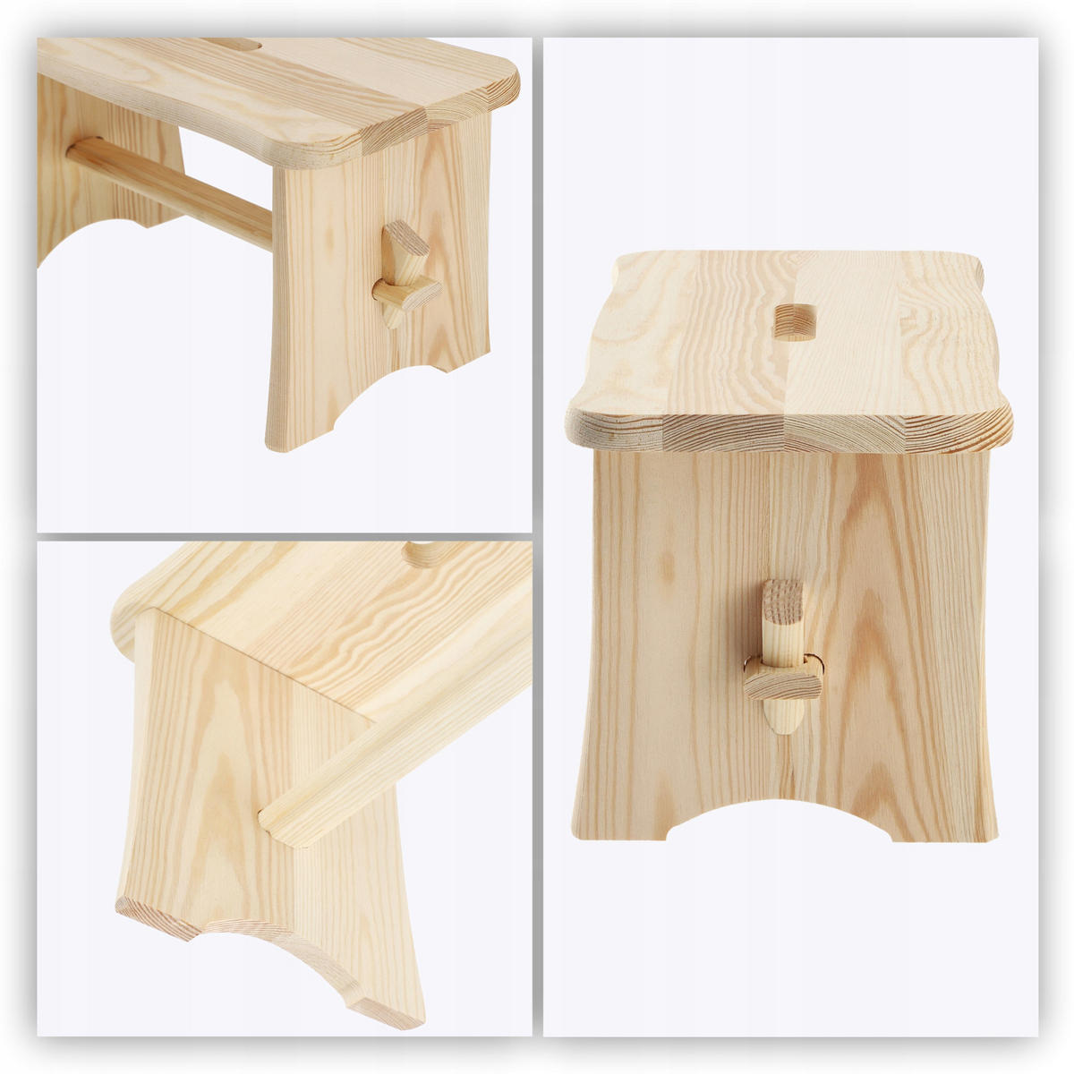 HOLZHOCKER 39 x 20 cm, natur - Naturfarben, Holz (20/39cm) - KADAX