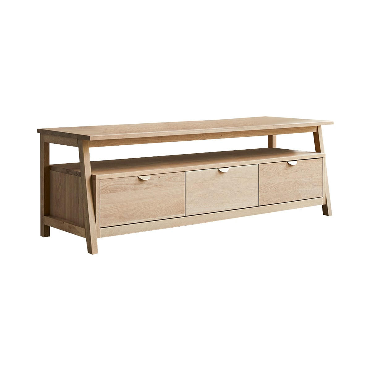 TV-SCHRANK Pola Natur aus Eiche - Naturfarben, Holz (150/50/47cm) - Tikamoon