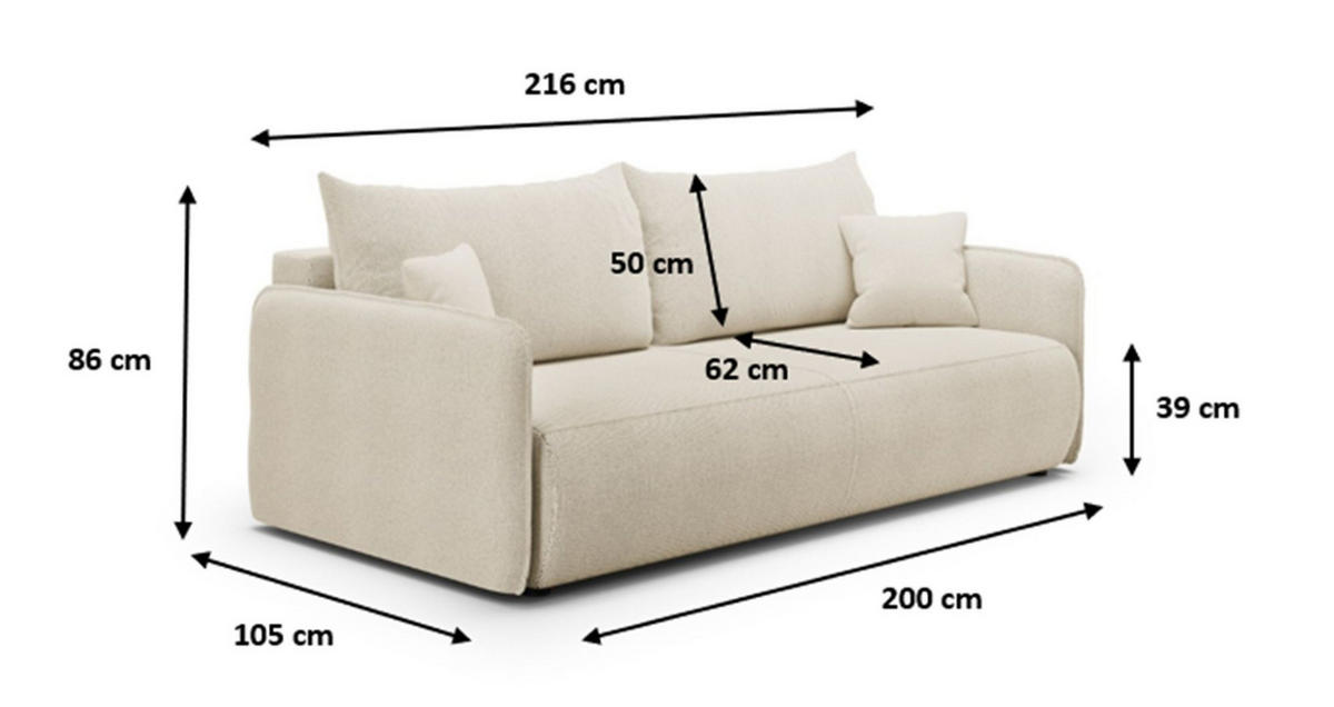 SCHLAFSOFA Calgary - Rotbraun, Holzwerkstoff/Textil (216/86/105cm) - Fun Möbel