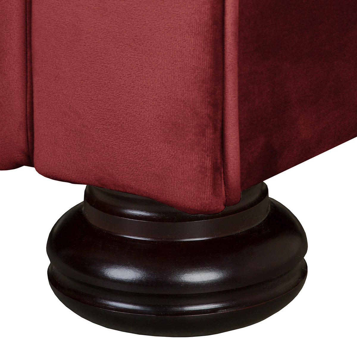 3-SITZER SOFA - Samt - Rot, Textil (250/93/100cm) - home24