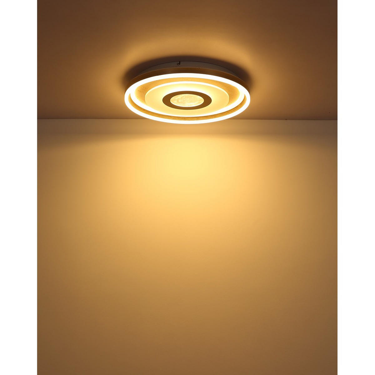 DECKENLEUCHTE CARDENAS, LED, Travertin - Champagner, Glas (50/50/7.5cm) - Globo Lighting