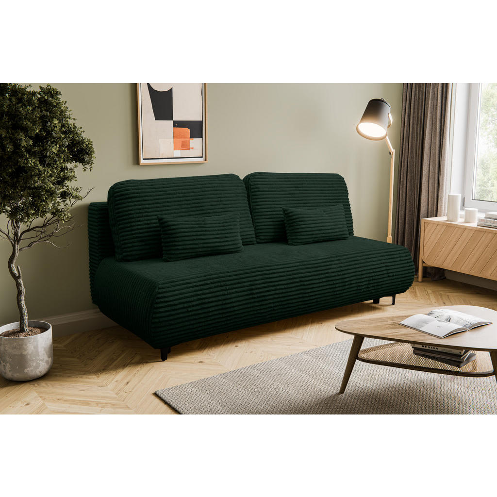 Thumbnail - Venasi Möbel Schlafsofa, Grün, Textil, 3-Sitzer, 205x80x90 cm, Wohnzimmer, Sofas & Couches, Schlafsofas