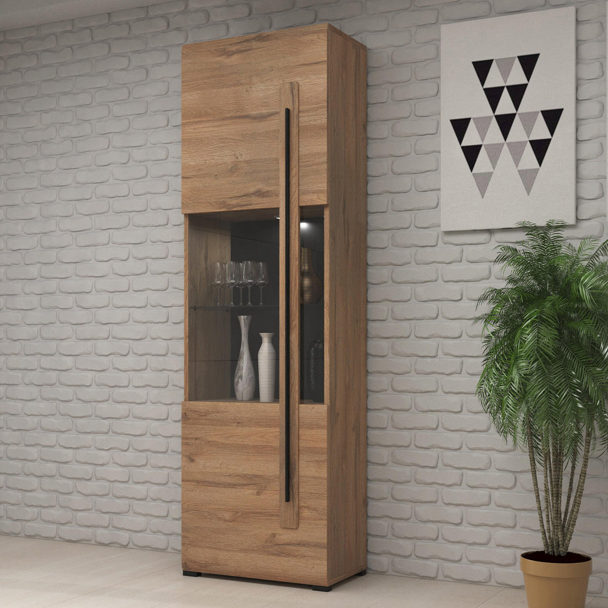 VITRINE Louis Holz - Braun, Holzwerkstoff (60/203.6/39.1cm) - Petits-meubles
