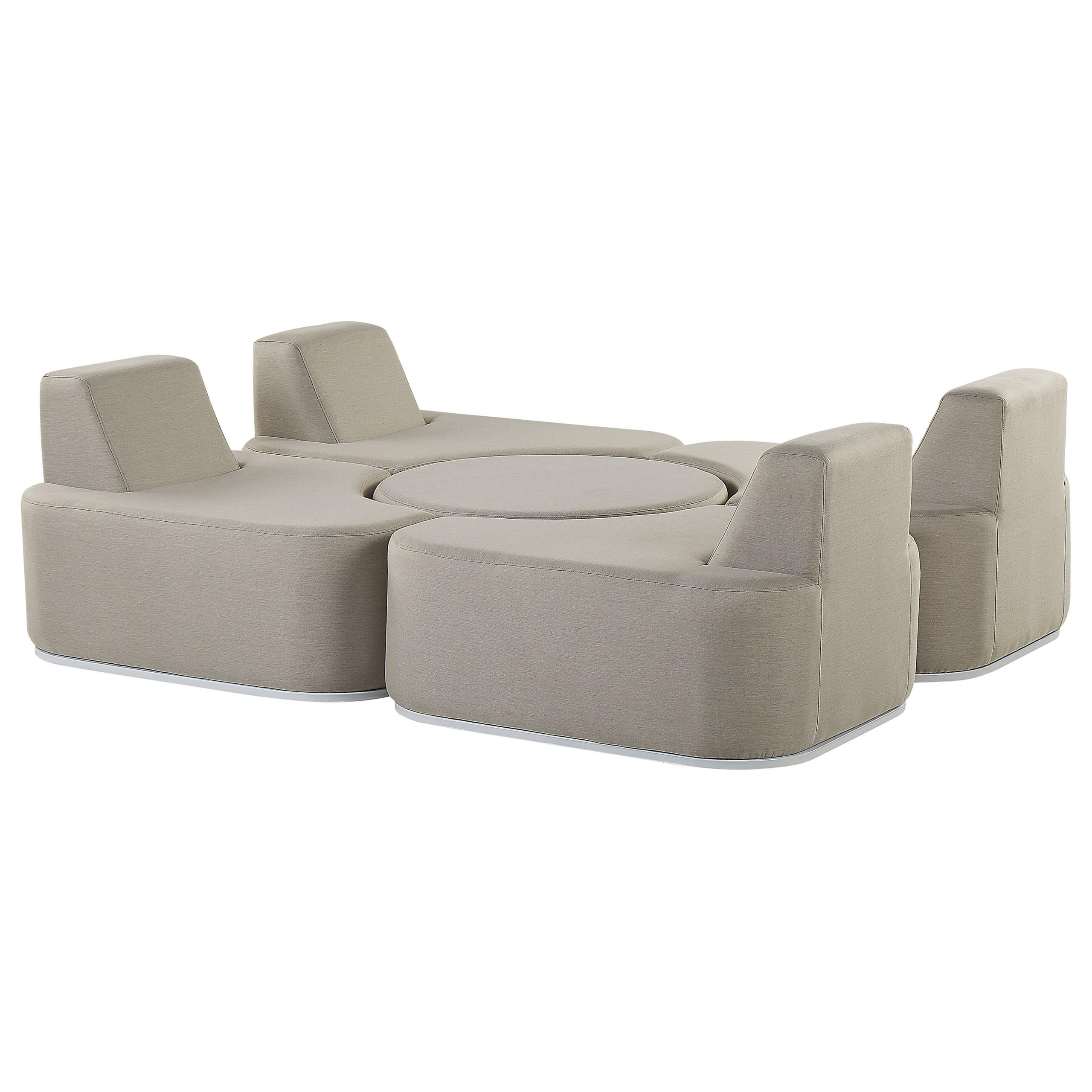 LOUNGE SET 4-Sitzer grau modular Fabro - Grau, Textil - Beliani