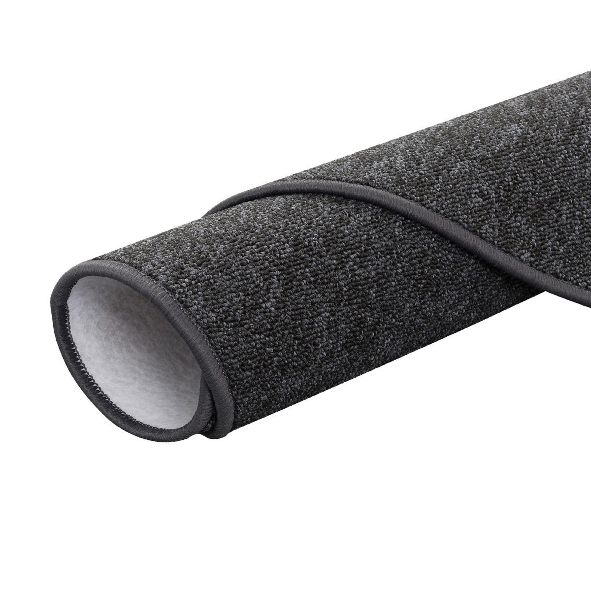FEINSCHLINGEN VELOUR TEPPICH STRONG RUND - Schwarz/Grau, Textil (133/133cm) - Snapstyle