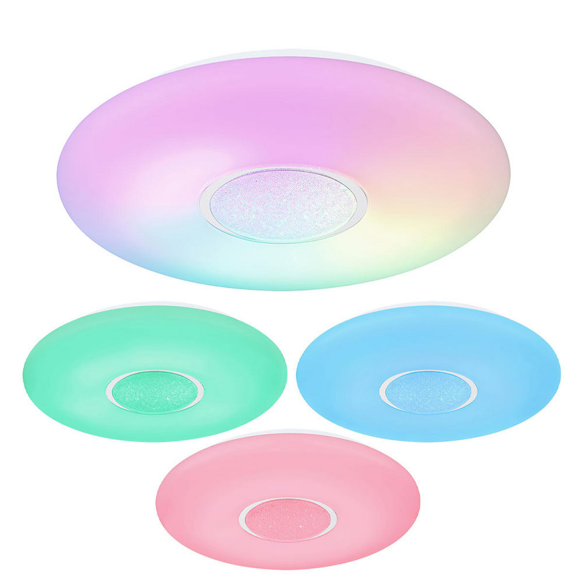 LED DECKENLEUCHTE Metall Weiß Opal - Weiß, Glas (51/51/7.5cm) - Globo Lighting