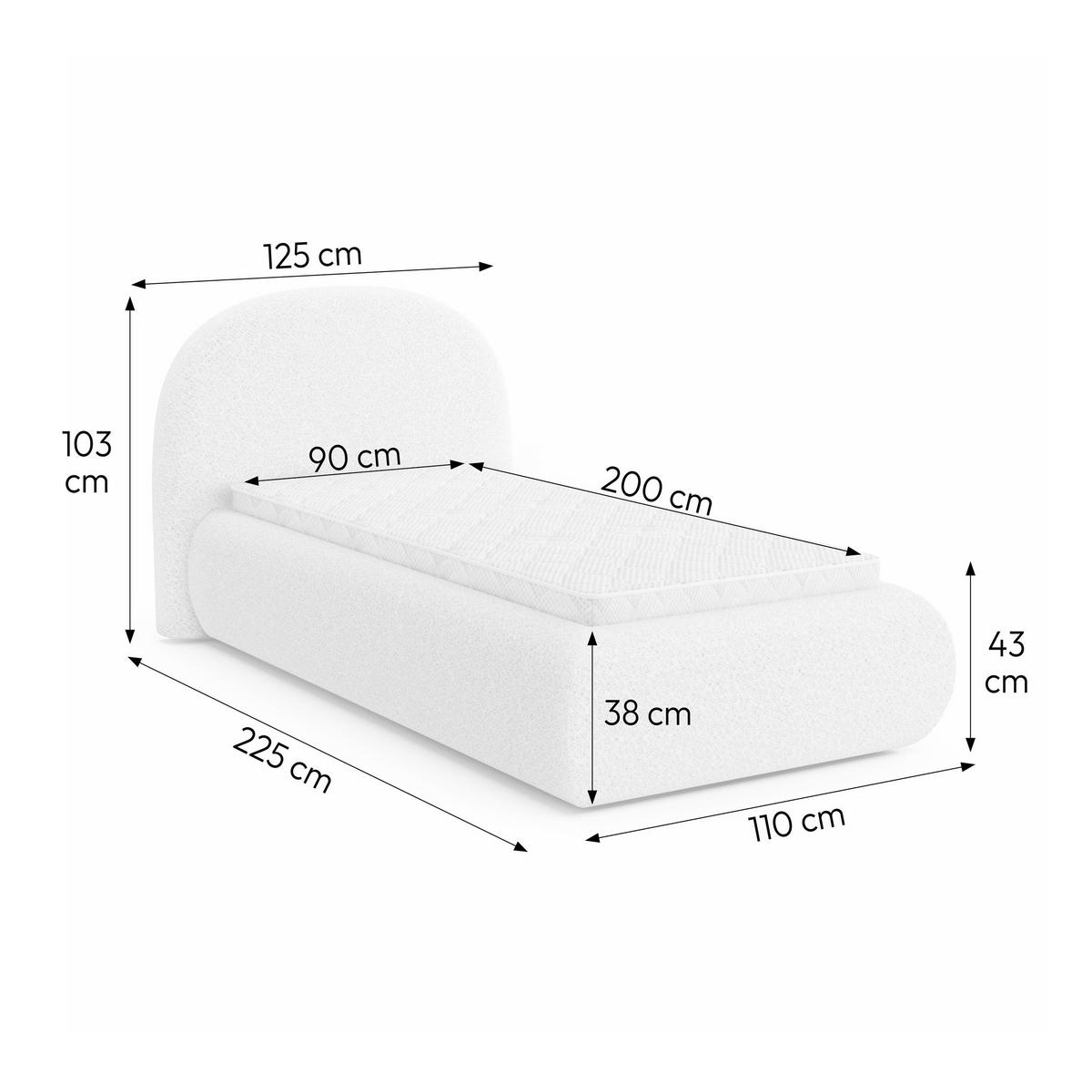 POLSTERBETT Motti 90x200, Einzelbett mit Bettkasten und Schaumstoffmatratze 10 cm, Cappuccino - Cappuccino, Holzwerkstoff (90/200cm) - Beautysofa