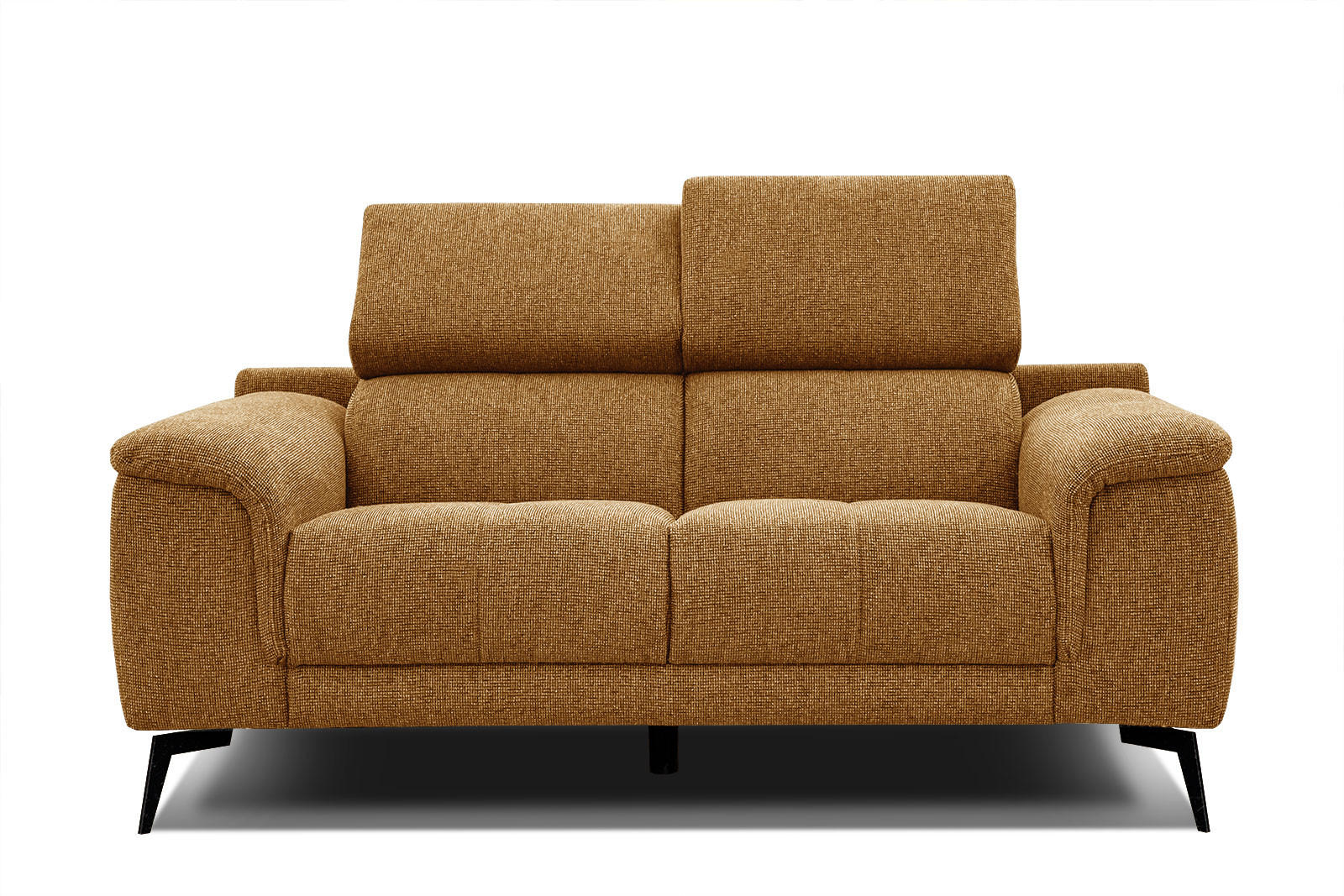 SOFA FIERO 2-Sitzer, orange - Schwarz/Orange, Holzwerkstoff/Textil (170/82/103cm) - Courtois Laville