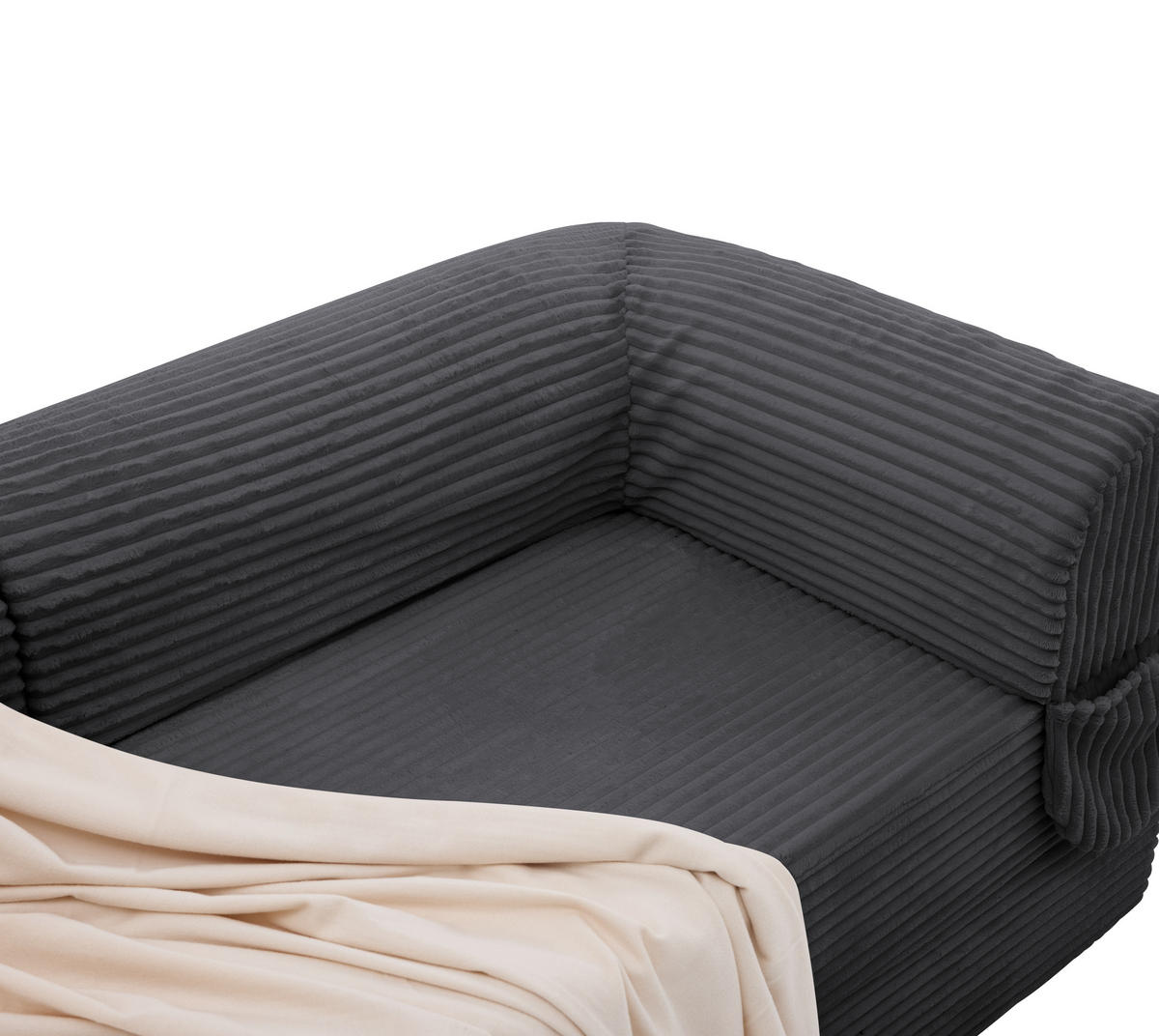 SCHLAFSOFA Cordstoff, 2-in-1 Klappsofa, 2-Sitzer, Sofabett 190×156 cm, Grau - Grau, Textil (190/65/78cm) - LVHOM