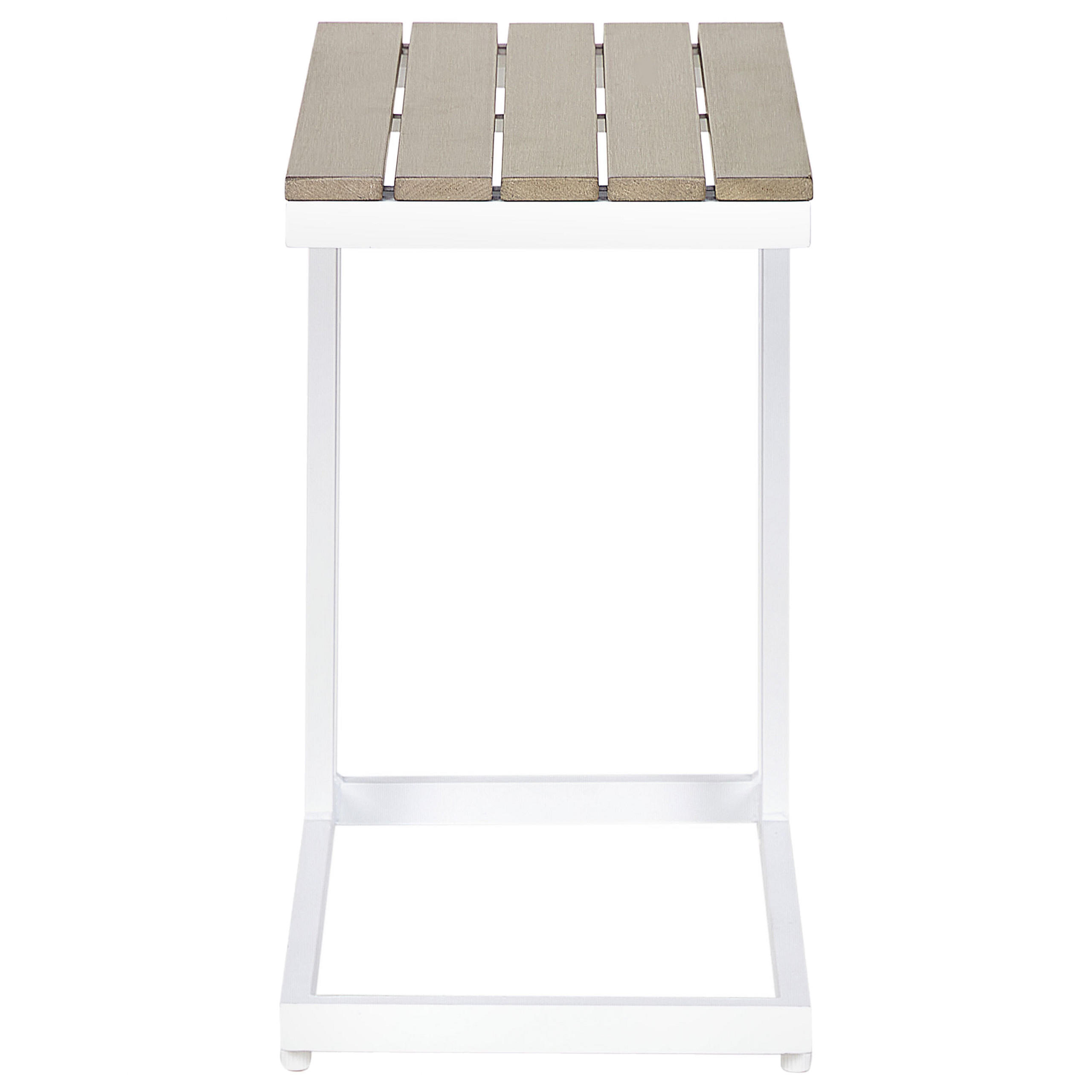 BEISTELLTISCH Heller Holzfarbton Messina - Hellbraun/Weiß, Kunststoff (60/35/59cm) - Beliani