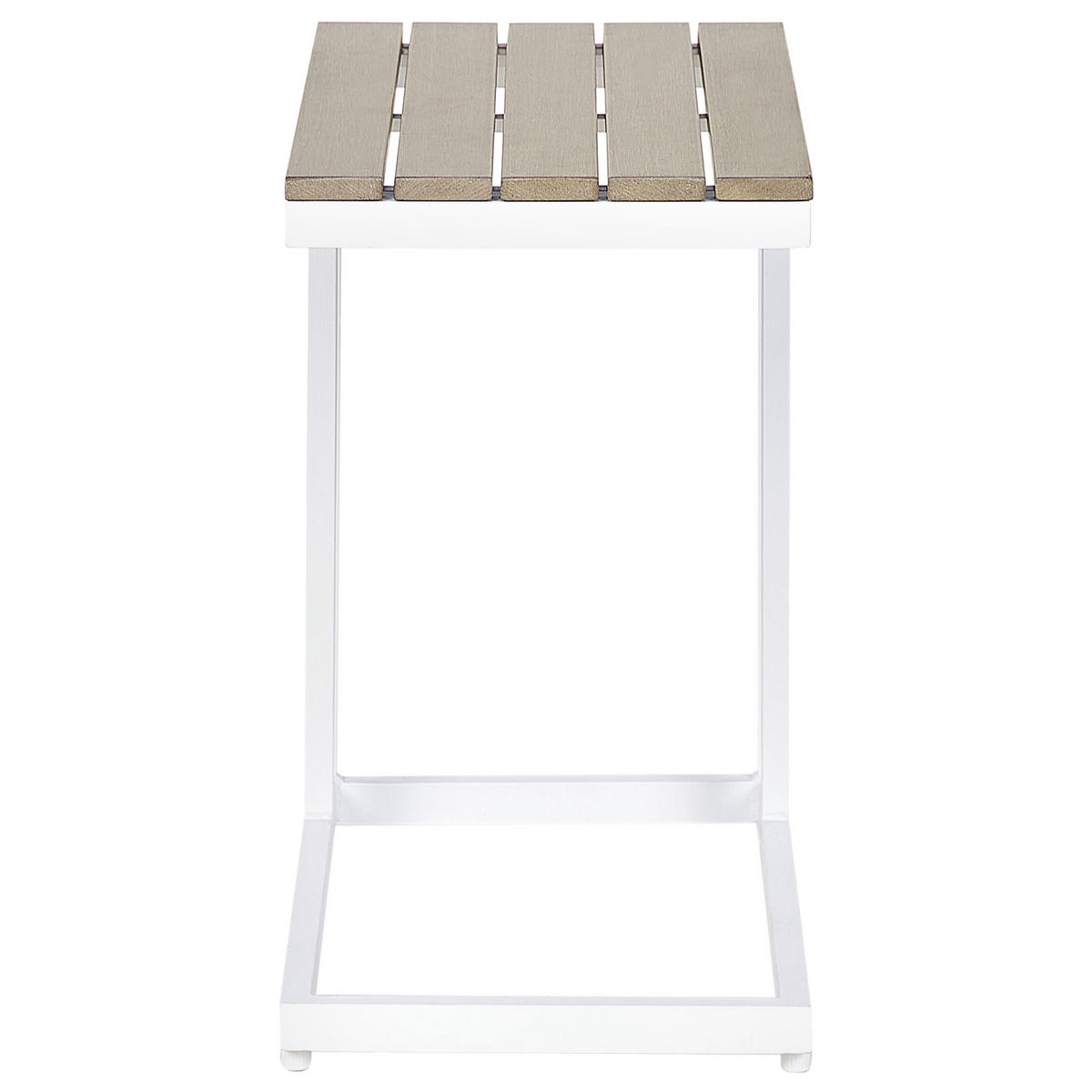 BEISTELLTISCH Heller Holzfarbton Messina - Hellbraun/Weiß, Kunststoff (60/35/59cm) - Beliani
