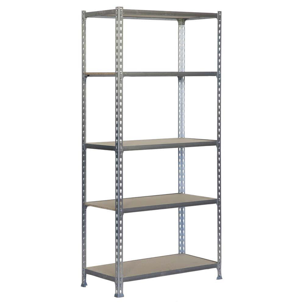 SCHWERLASTREGAL Muli HxBxT 180 x 90 x 40 cm 5 Fachböden Fachlast 150 kg Verzinkt - Silberfarben, Metall (90/180/40cm) - PROREGAL