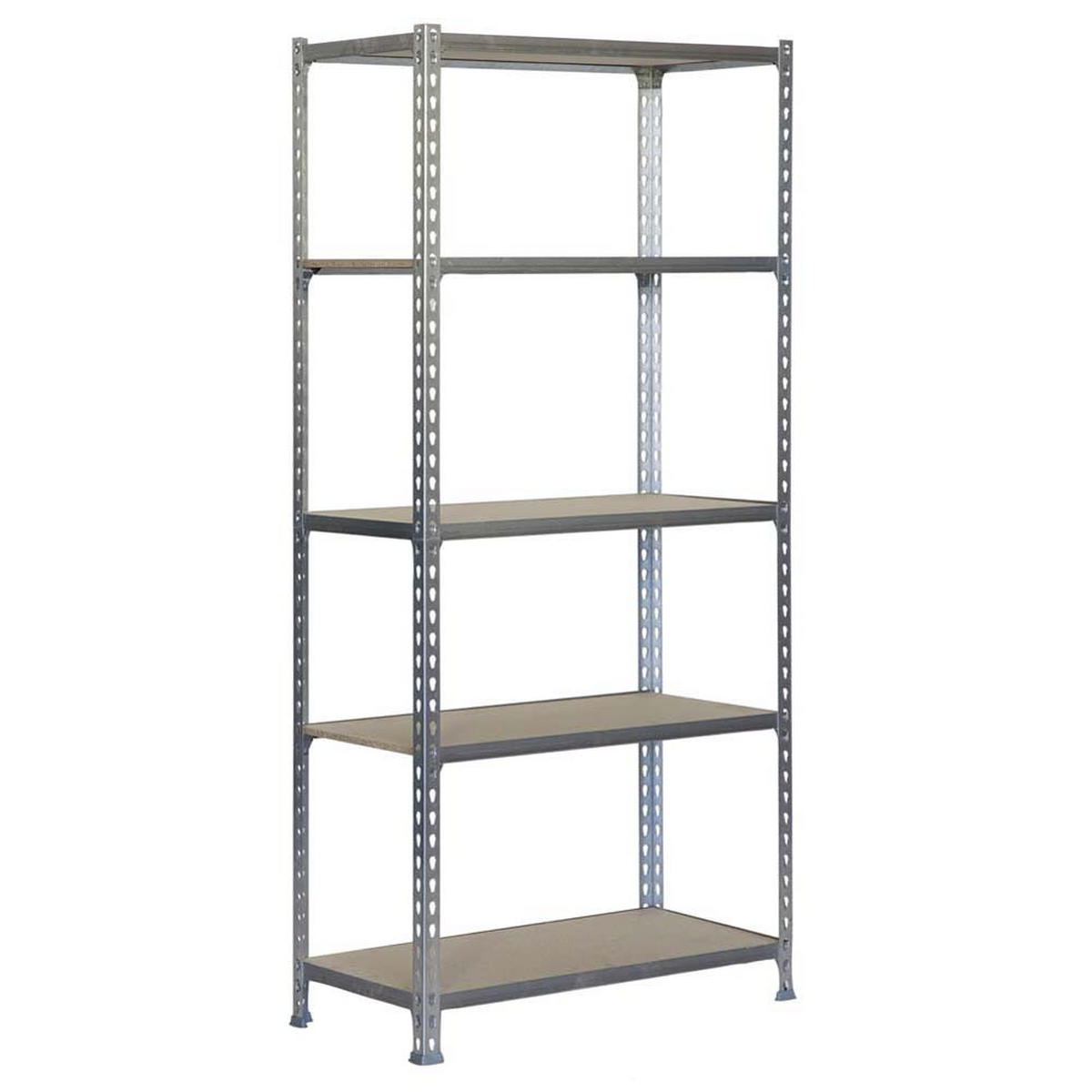 SCHWERLASTREGAL Muli HxBxT 180 x 90 x 40 cm 5 Fachböden Fachlast 150 kg Verzinkt - Silberfarben, Metall (90/180/40cm) - PROREGAL