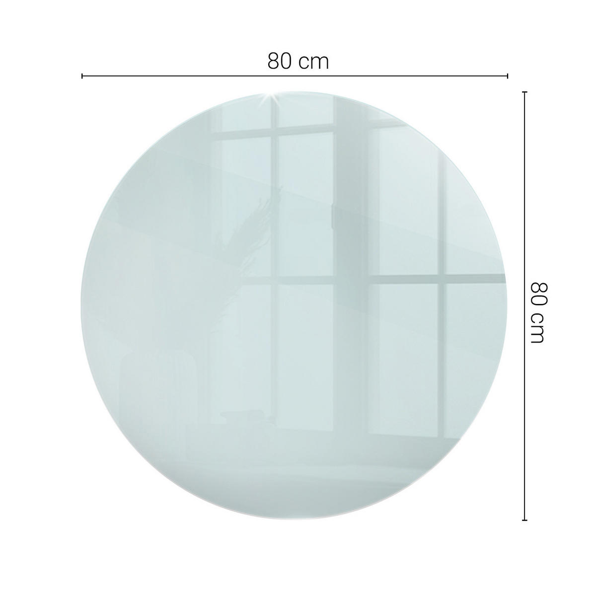 TISCHPLATTE Ø80 cm Transparente Glasplatte - Transparent, Glas (80/0.4/80cm) - TULUP