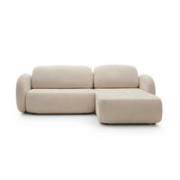 ECKSOFA OLIO L-Form Schlaffunktion mit Bettkasten, lose Rückenkissen, freistehend, RECHTS 248x174 cm Beige - Beige, Holz/Textil (248/174cm) - DomoHome