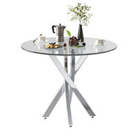 GLASESSTISCH 80/80/75 cm in Silber – modern für 2–4 Personen - Silberfarben, Glas (80/80/75cm) - BEAOK