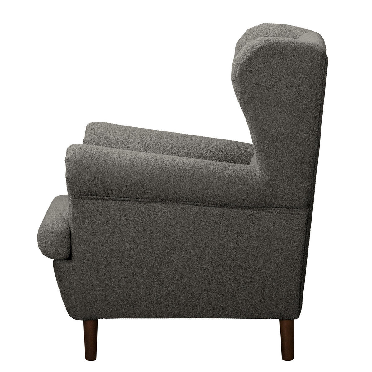 OHRENSESSEL - Dunkelgrau/Dunkelbraun, Textil (85/101/89cm) - home24