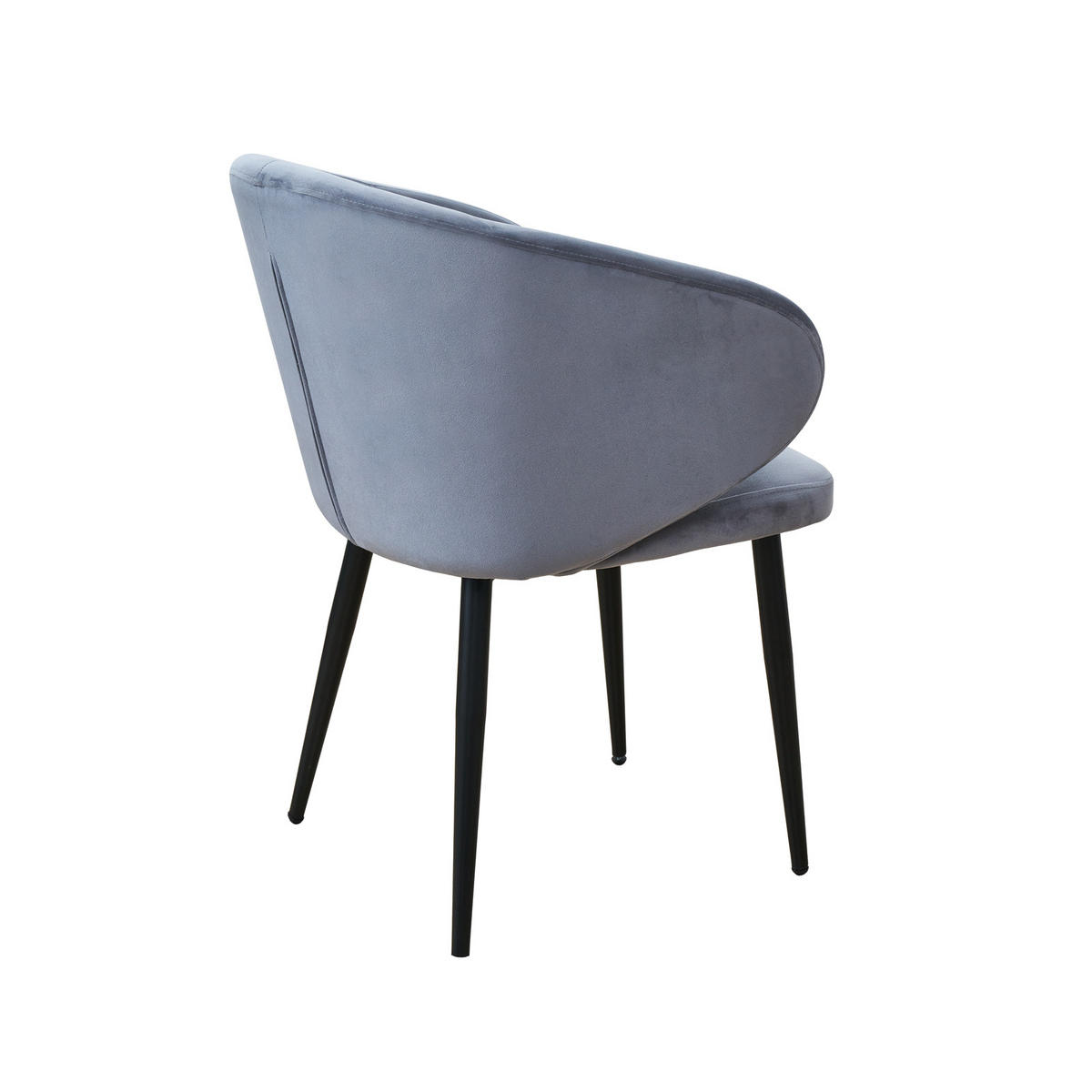 ESSZIMMERSTÜHLE AUDREY (2er Set) - Dunkelgrau/Schwarz, Textil/Metall (57/77/56cm) - SVITA