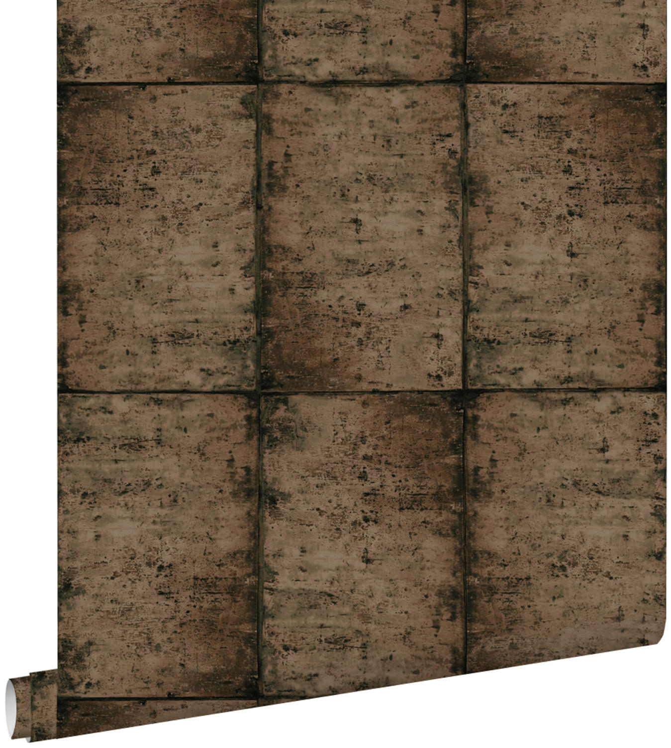 TAPETE Zinkplatten 53 cm x 10.05 m - Braun, Papier (53/1000cm) - ESTAhome