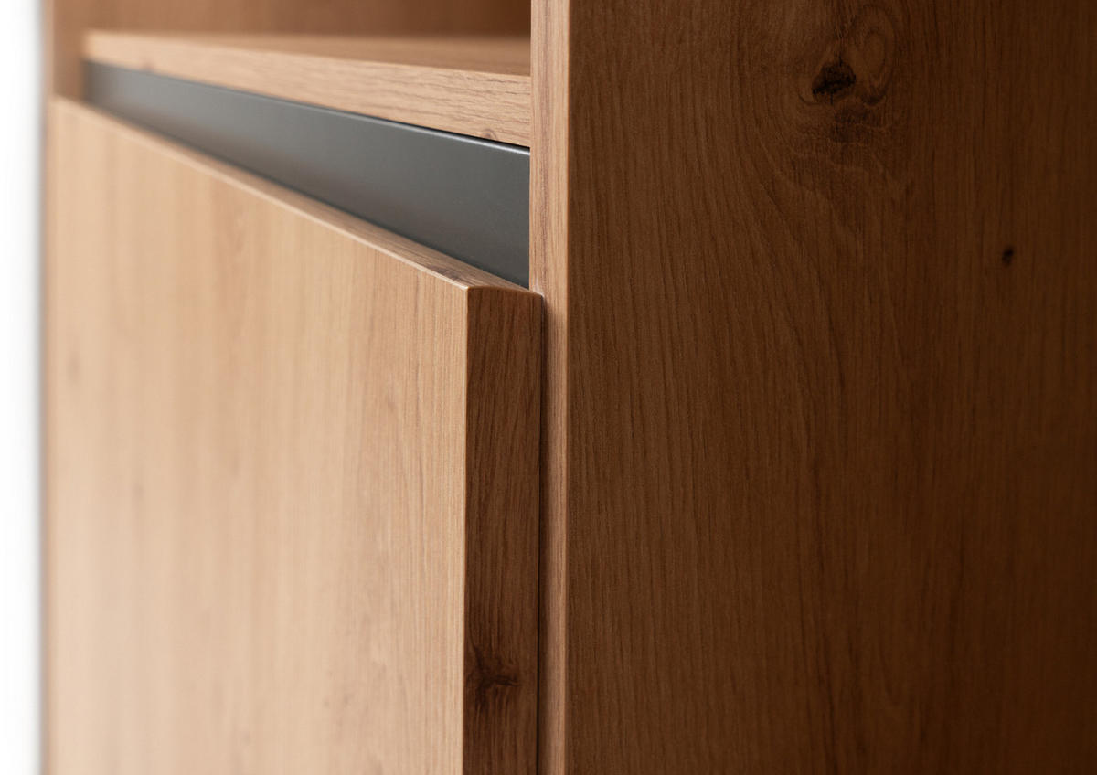 HIGHBOARD Artisan Eiche und Anthrazit 120 x 140 cm, Industrial Design - Anthrazit/Eiche Artisan, Holzwerkstoff (120/140/40cm) - Furn.Design
