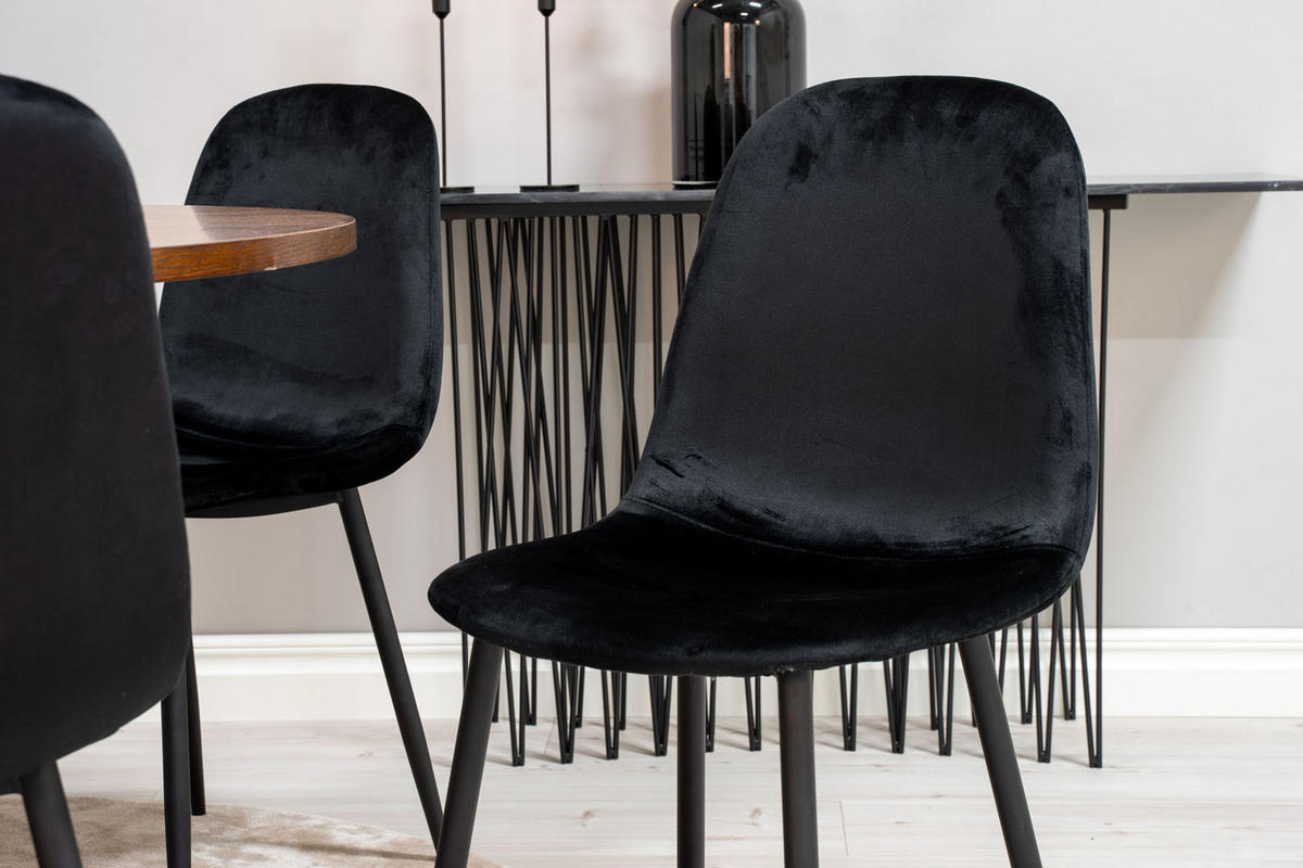 TISCHGRUPPE Schwarz - Schwarz, Holzwerkstoff (140/74/140cm) - ebuy24