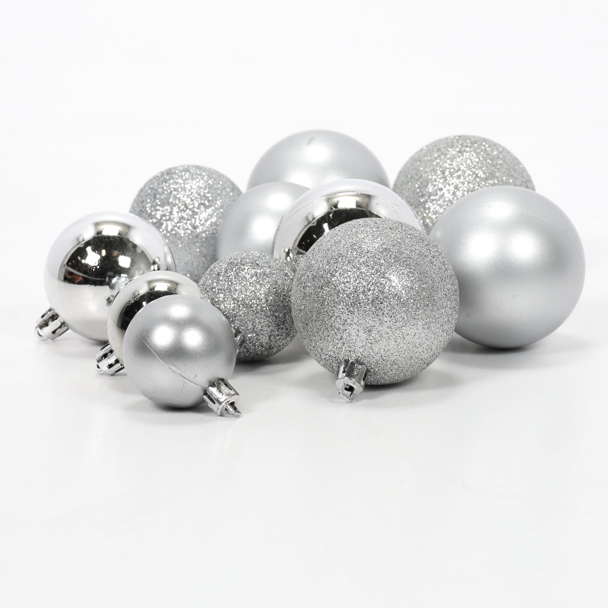 WEIHNACHTSKUGELN Set 70er-Set - Silberfarben, Kunststoff (28/16/37cm) - Home Styling Collection