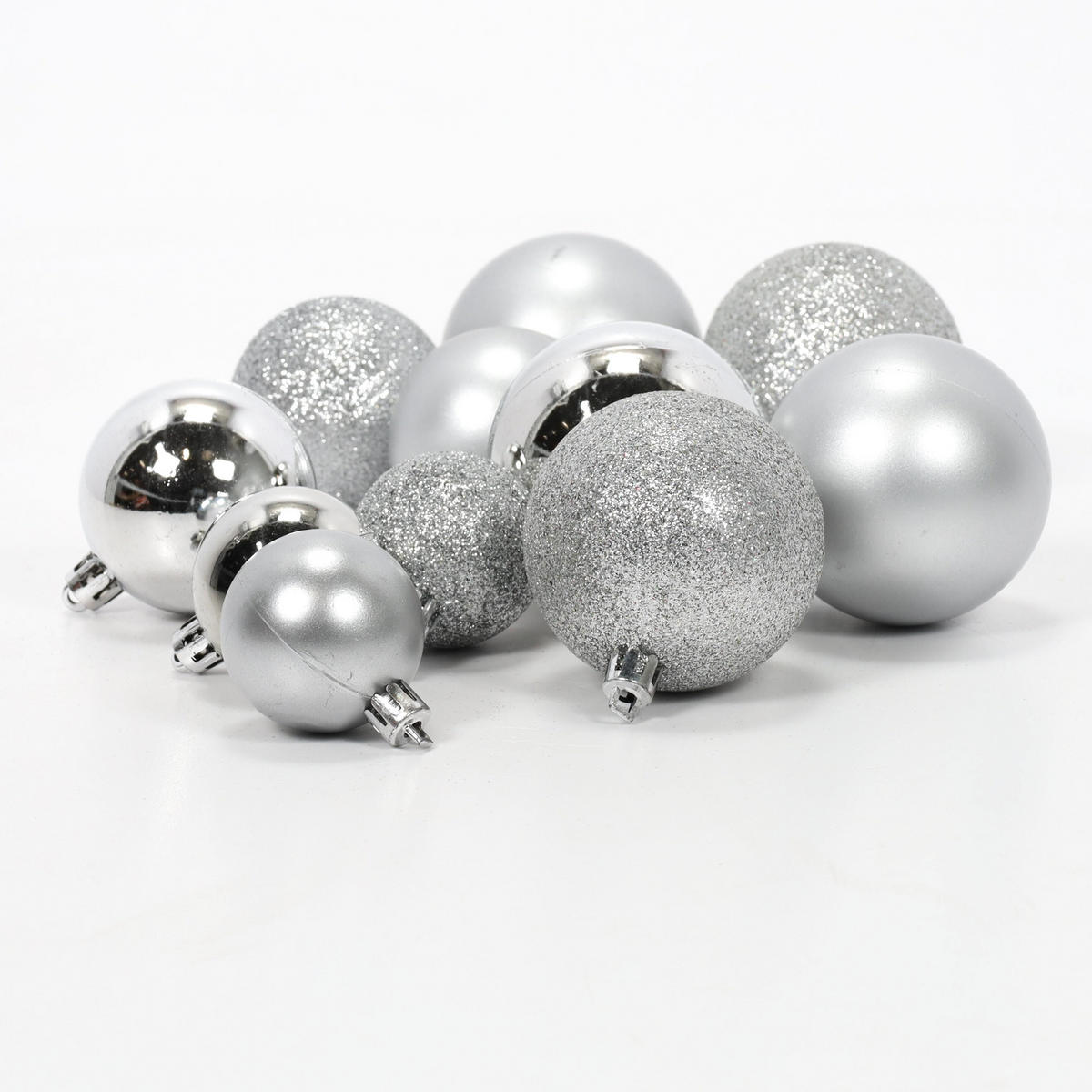 WEIHNACHTSKUGELN Set 70er-Set - Silberfarben, Kunststoff (28/16/37cm) - Home Styling Collection