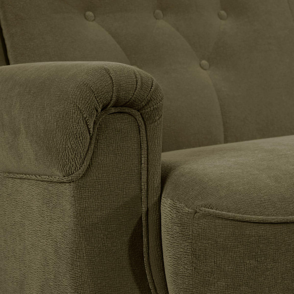 SOFA 3-Sitzer mit Bettfunktion Kaylyn Flockstoff grün - Grün, Kunststoff (207/89/83cm) - 58aufmkessel