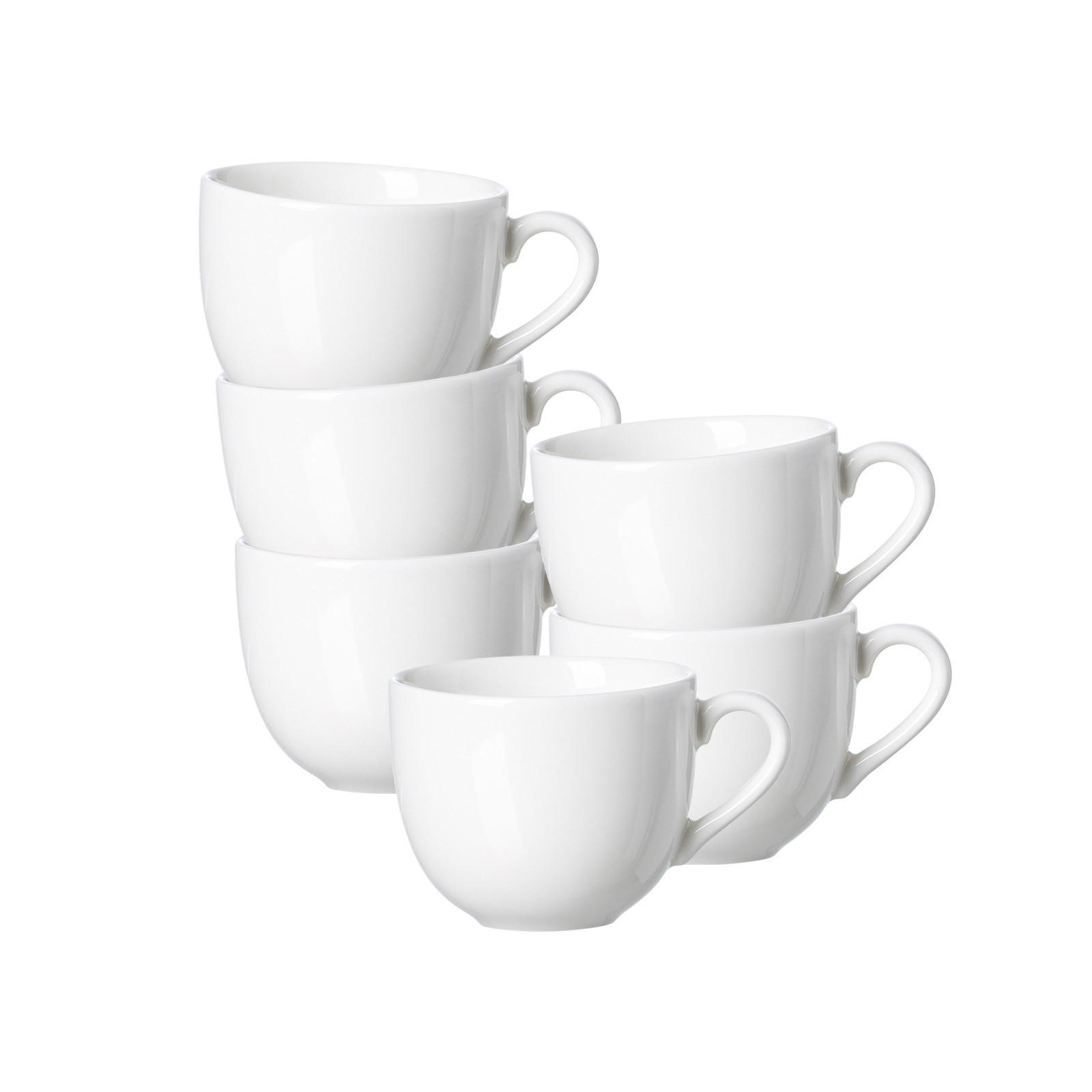 KAFFEETASSEN Skagen weiß 220 ml 6er Set - Weiß, Keramik (0.22L) - Ritzenhoff Breker