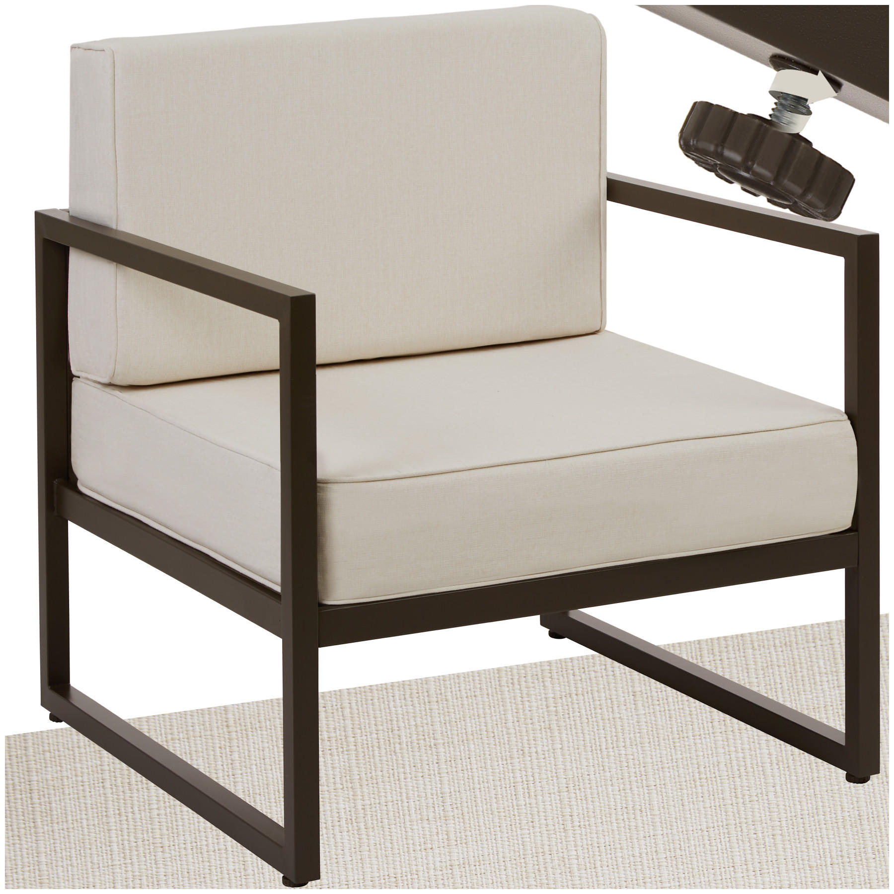 GARTEN-LOUNGESESSEL Comosa,74 x 78 x 85 cm,braun/beige - Beige/Braun, Textil (74/85/78cm) - tectake