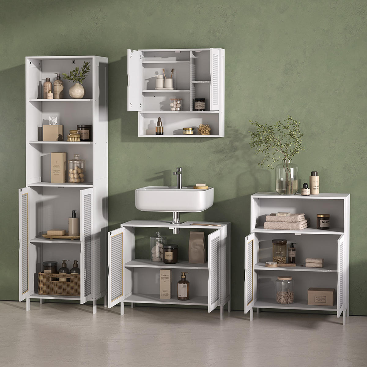 MIDI OMARICA Mincio, Bela, 60 x 80 cm z 2 vrati - bela, leseni material (60/80/29cm) - Livinity®