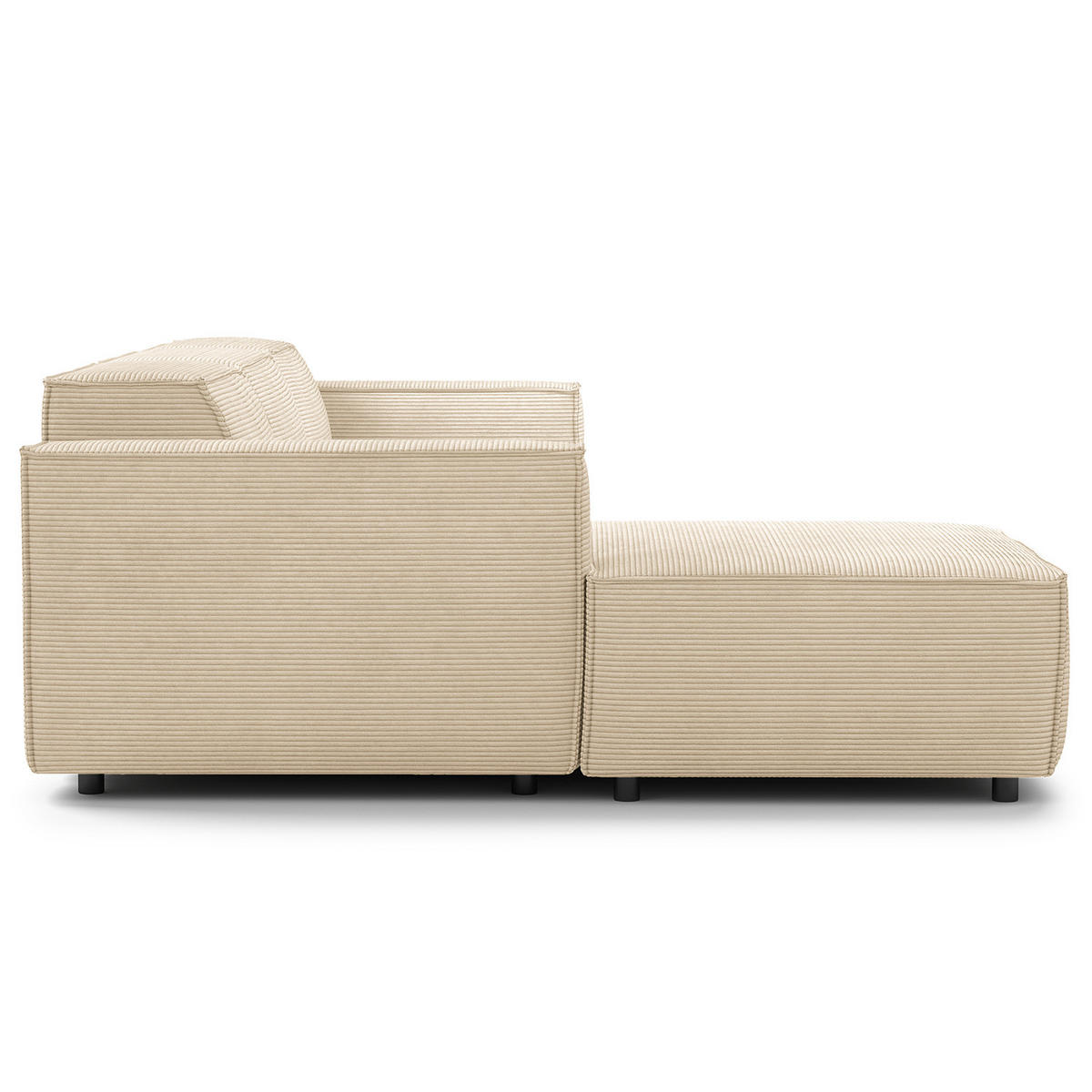 ECKSOFA mit Longchair - Beige/Schwarz, Kunststoff/Textil (260/177cm) - home24