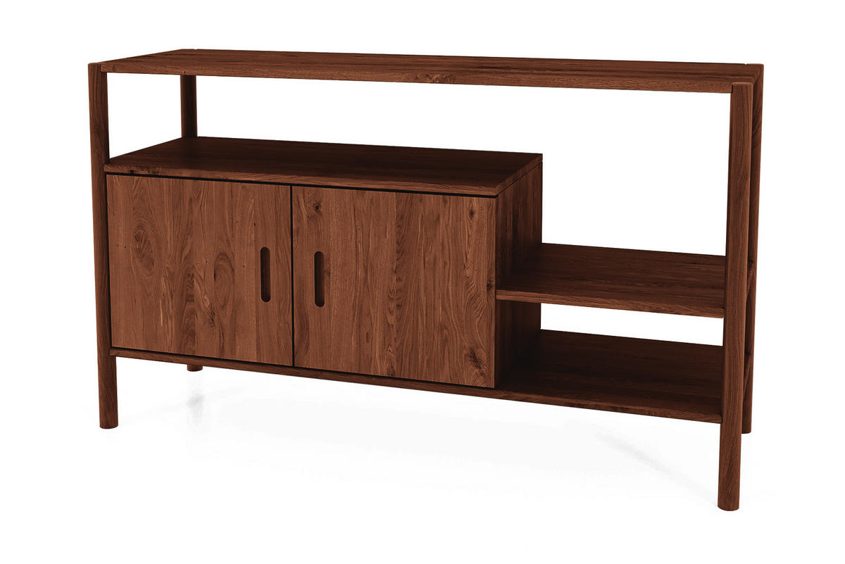 REGAL INA Wildeiche - Dunkelbraun, Holz (142/86/46cm) - byoak