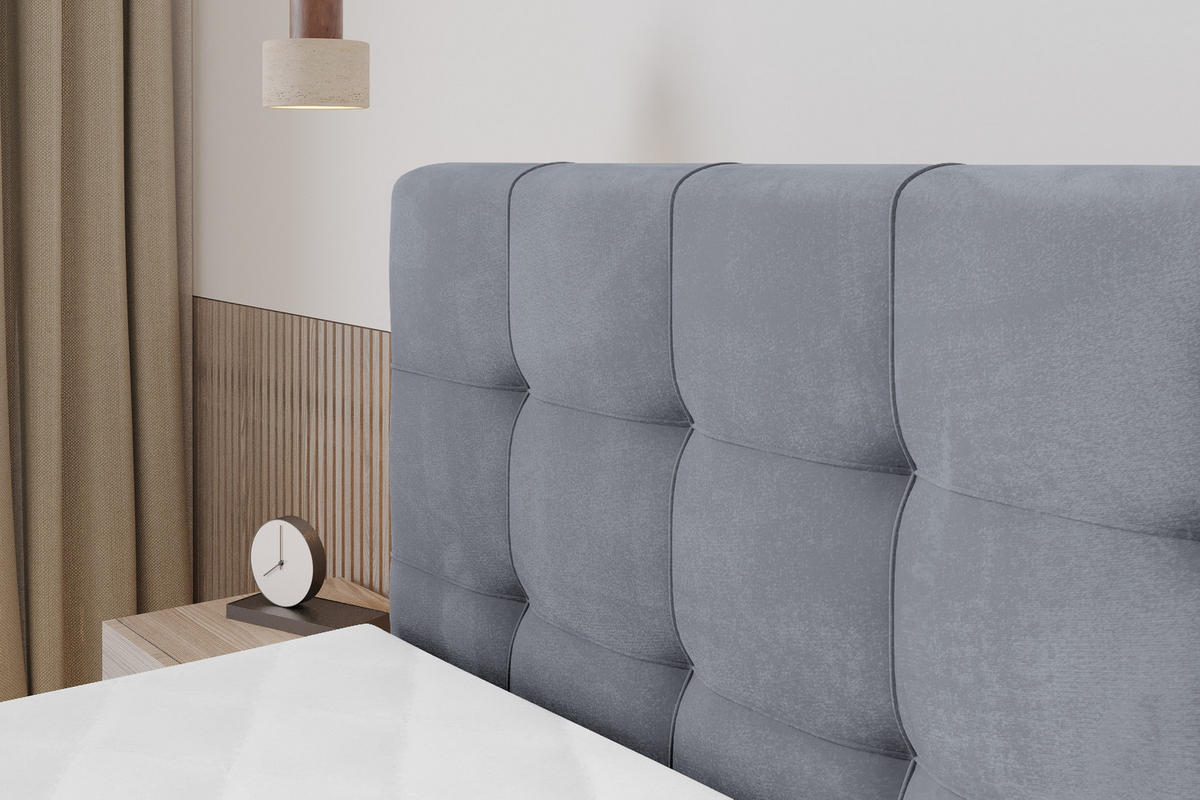 BOXSPRINGOVÁ POSTEL s matrací H3/H4 - IGAN-Z KING - 160x200 cm Šedá - šedá, kompozitní dřevo (163/200cm) - ALTDECOR