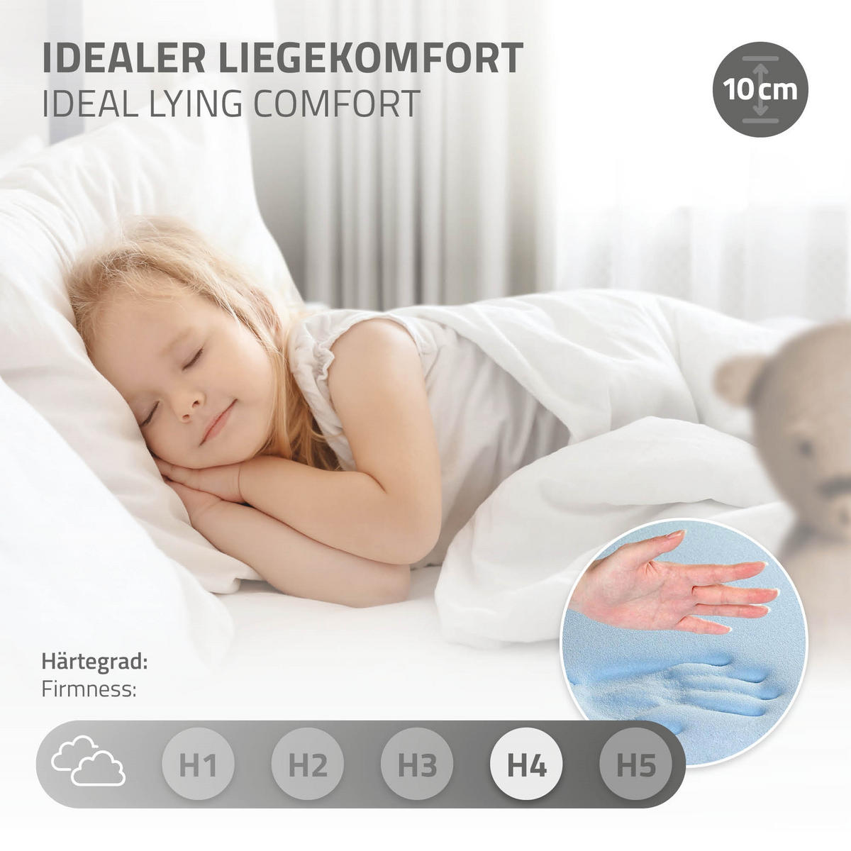 KINDERBETT mit Dach und Matratze 80x160 cm Hellgrau - Hellgrau, Holz (80/160cm) - ML-DESIGN