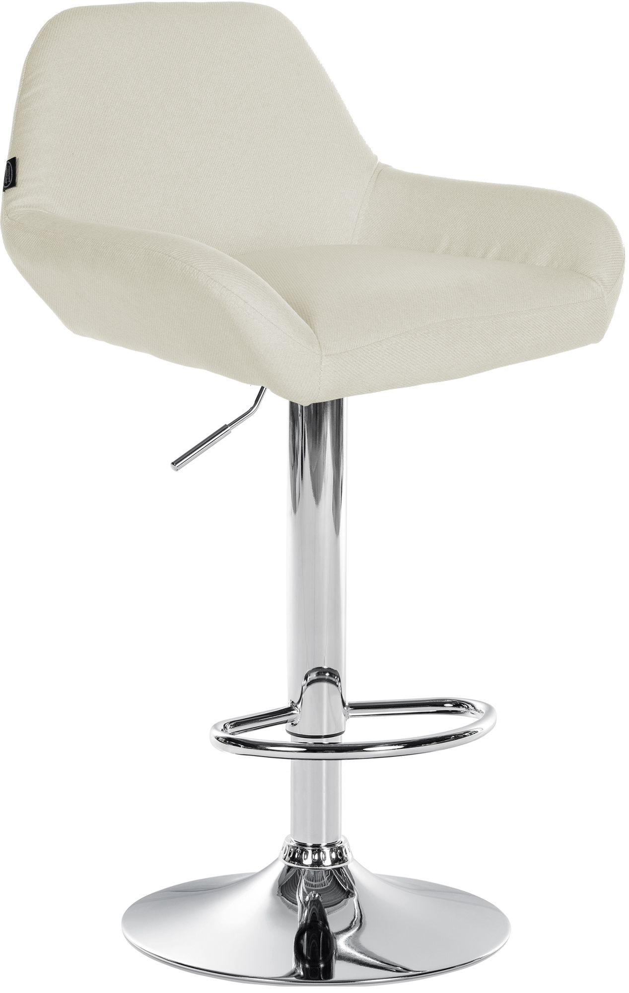 BARHOCKER Stoff Creme - Chromfarben/Creme, Textil/Metall (51/89/52cm) - CLP