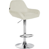 BARHOCKER Stoff creme - Chromfarben/Creme, Textil/Metall (51/89/52cm) - CLP