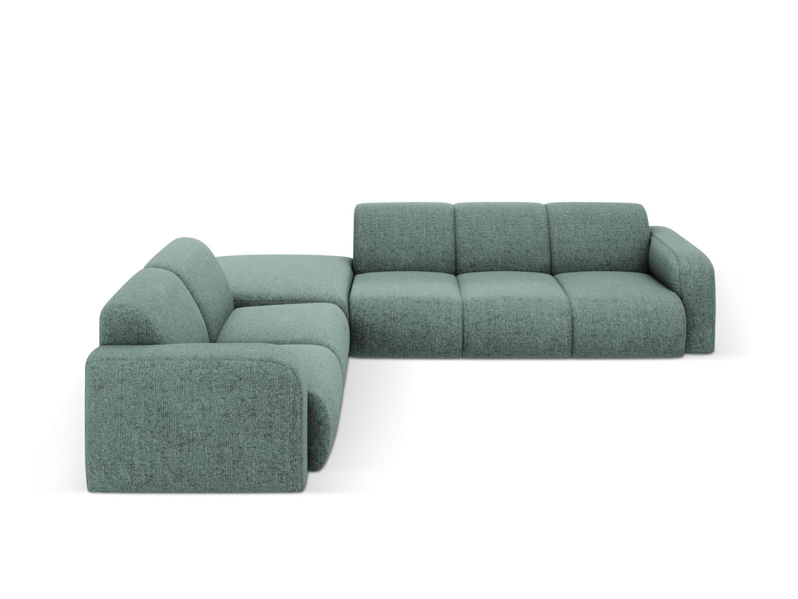 ECKSOFA links Molino aus Chenille-Stoff petrol 6 Sitzplätze - Petrol, Textil (250/315cm) - Micadoni