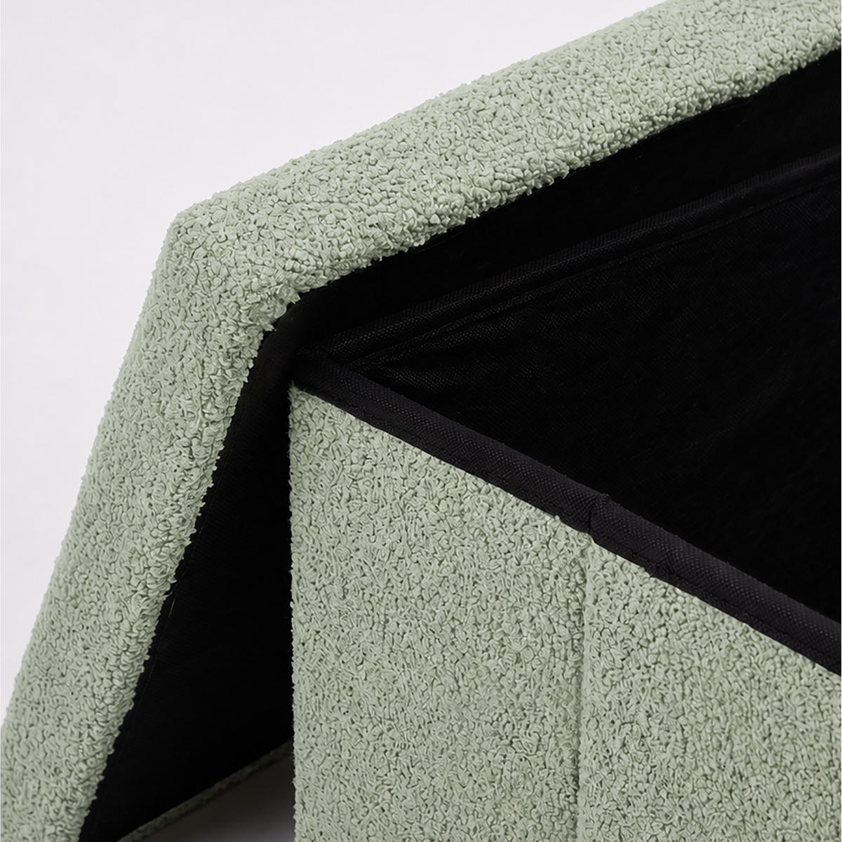 BÄNK Salviagrön teddytyg förvaring 38x76x38 cm - Grön, Träbaserade material/Textil (76/38/38cm) - Relaxdays