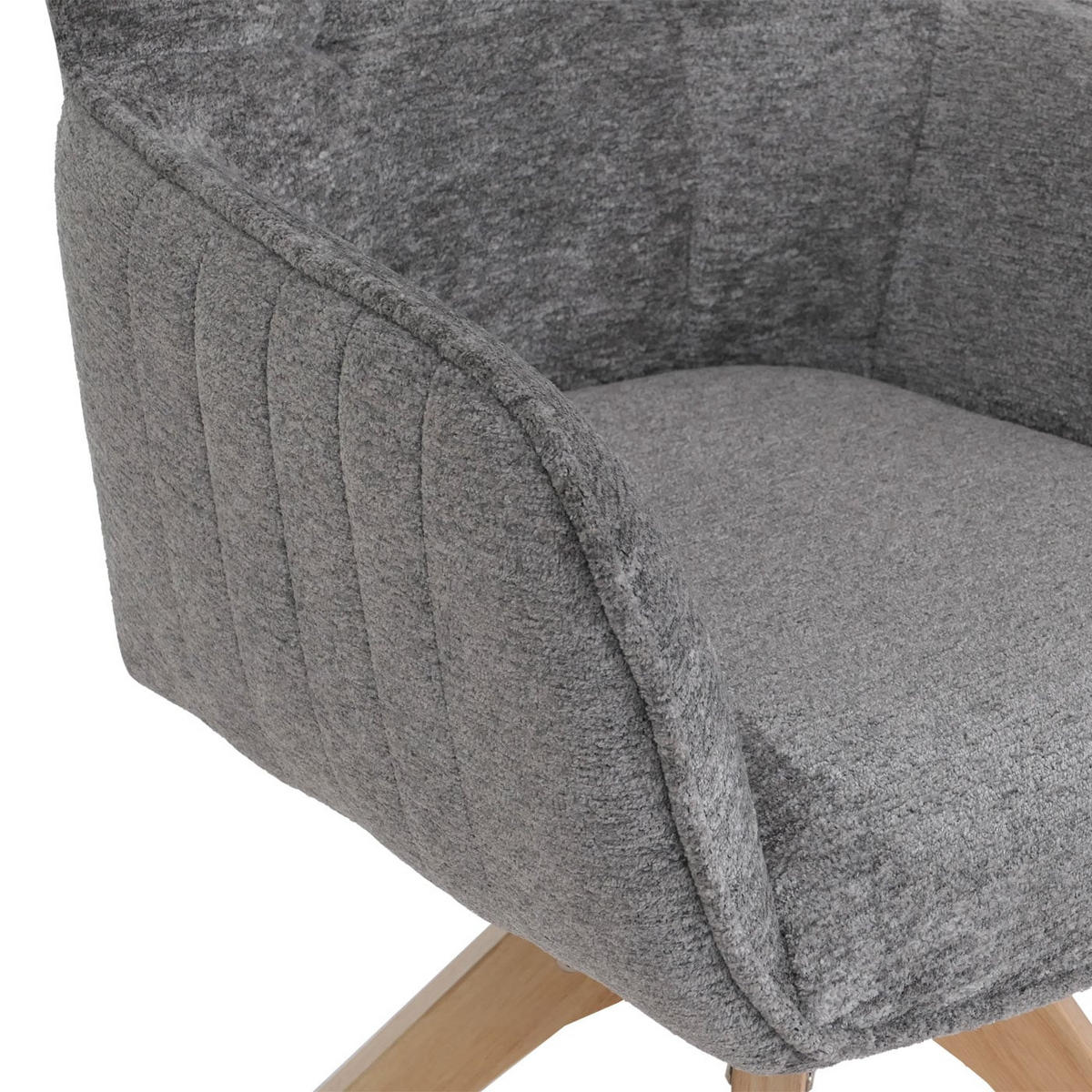 JÍDELNÍ ŽIDLE Šedá, sada 2 ks - šedá, textil (62/92/68cm) - MCW