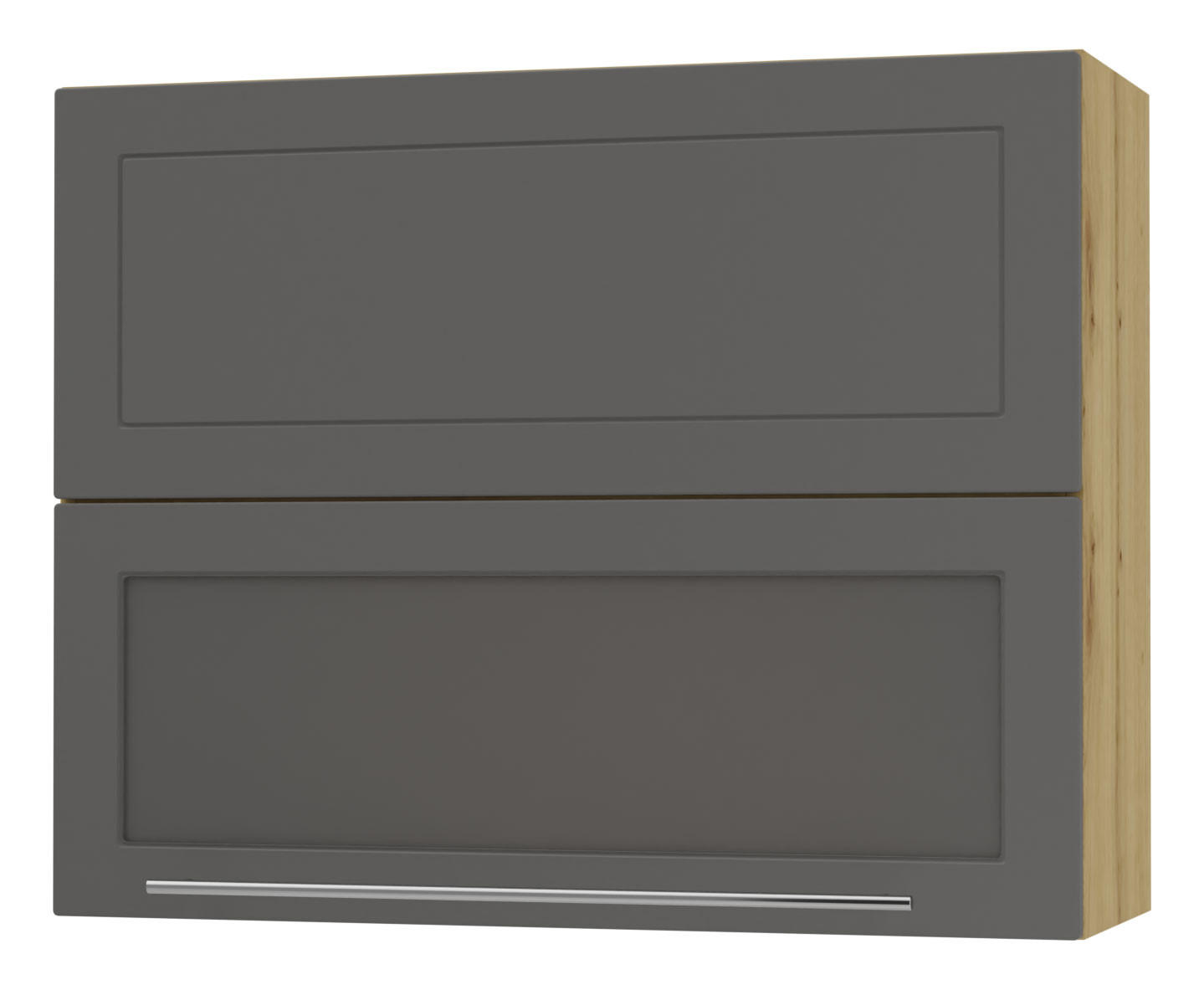 KÜCHENHÄNGESCHRANK Kvantum W8BS/90 Graphit Matt / Eiche Artisan Matt 90 / 32,5 / 72cm - Graphitfarben/Eiche Artisan, Holz/Holzwerkstoff (90/72/32.5cm) - Feldmann-Wohnen