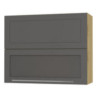 KÜCHENHÄNGESCHRANK Kvantum W8BS/90 Graphit Matt / Eiche Artisan Matt 90 / 32,5 / 72cm - Graphitfarben/Eiche Artisan, Holz/Holzwerkstoff (90/72/32.5cm) - Feldmann-Wohnen