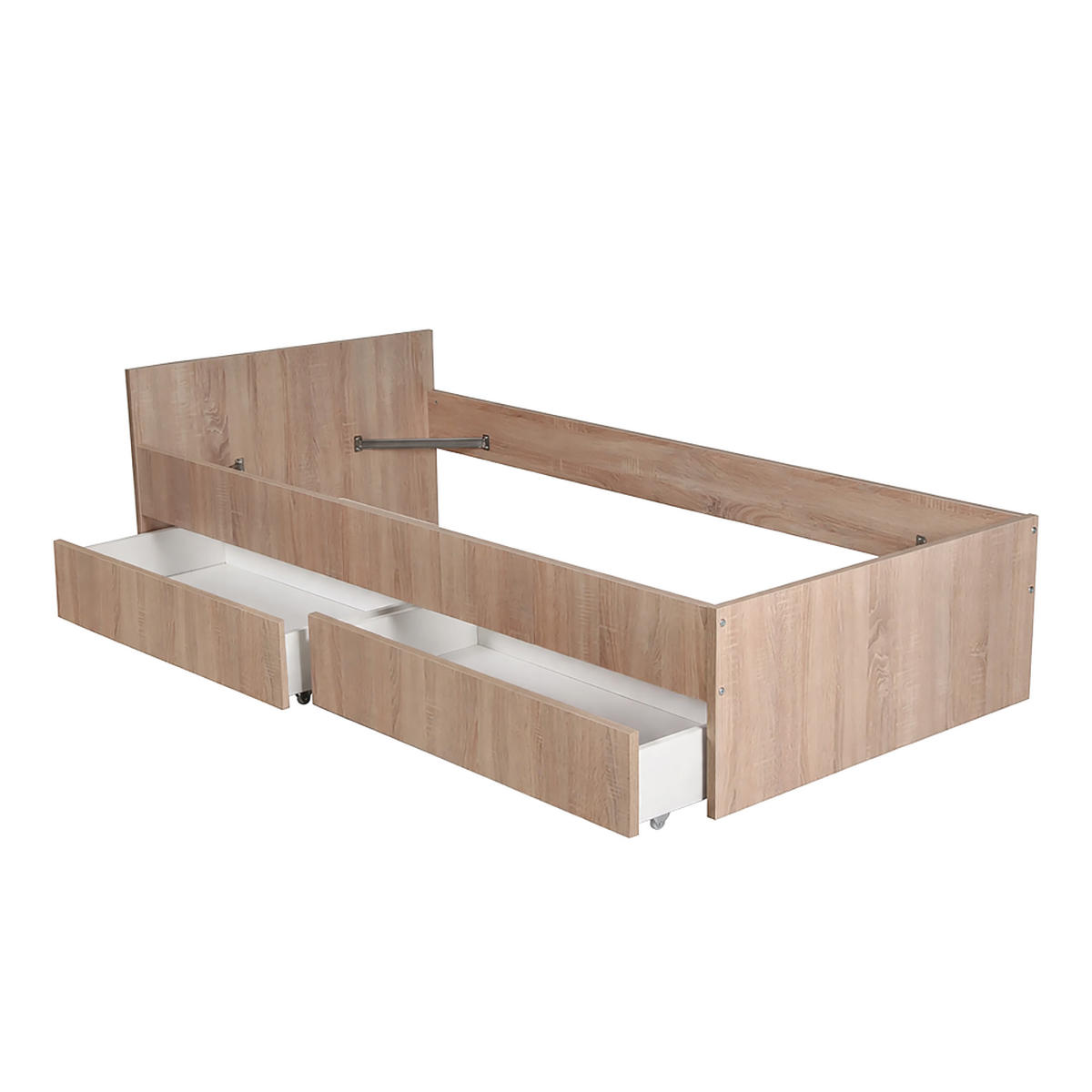 BETT KAPPA mit Schubladen/ Bett 90x190 - Eiche Gebleicht Dekor - Sonoma Eiche, Holzwerkstoff (90/190cm) - Weber Industries