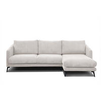 ECKSOFA VILT 4-Sitzer, weiß - Schwarz/Weiß, Holzwerkstoff/Textil (255/156cm) - Courtois Laville