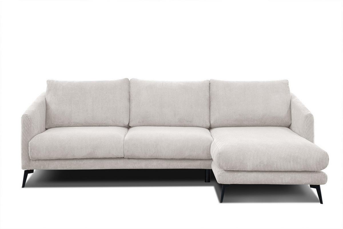 ECKSOFA VILT 4-Sitzer, weiß - Schwarz/Weiß, Holzwerkstoff/Textil (255/156cm) - Courtois Laville