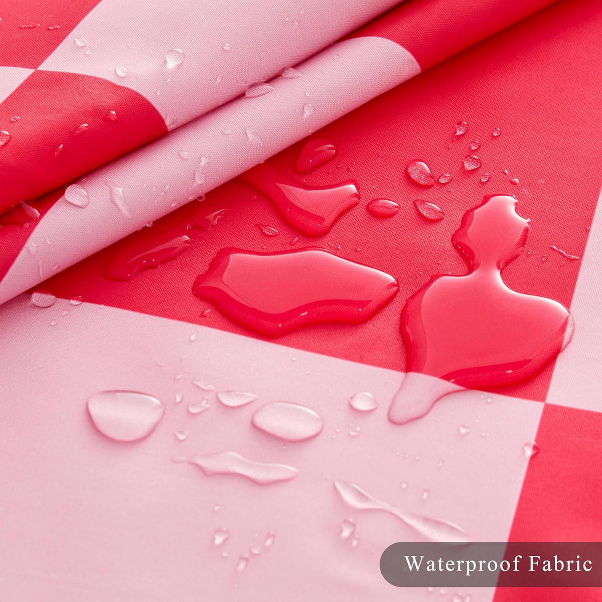 DUSCHVORHANG Karierter 180 x 180 cm - Rosa, Textil (180/180cm) - Kaket