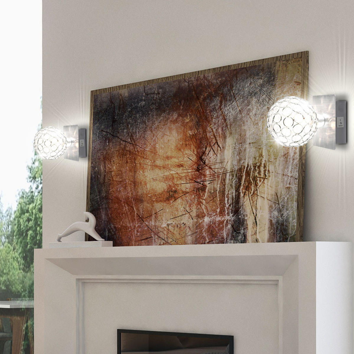 WANDELEUCHTE Aluminium Silber 2er Set - Silberfarben, Metall (11/11/15cm) - Globo Lighting