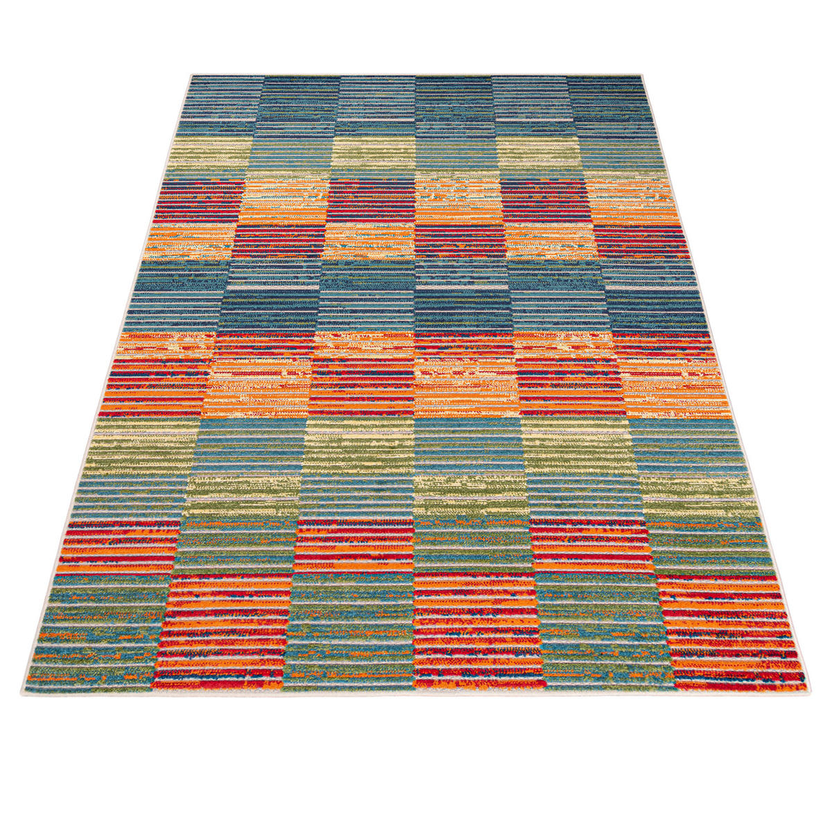 TEPPICH In-Outdoor Bunte Abstract, Kühlergrill - Kurzflor Rechteckig - 80 x 150 cm - Multicolor, Textil (80/150cm) - Mazovia