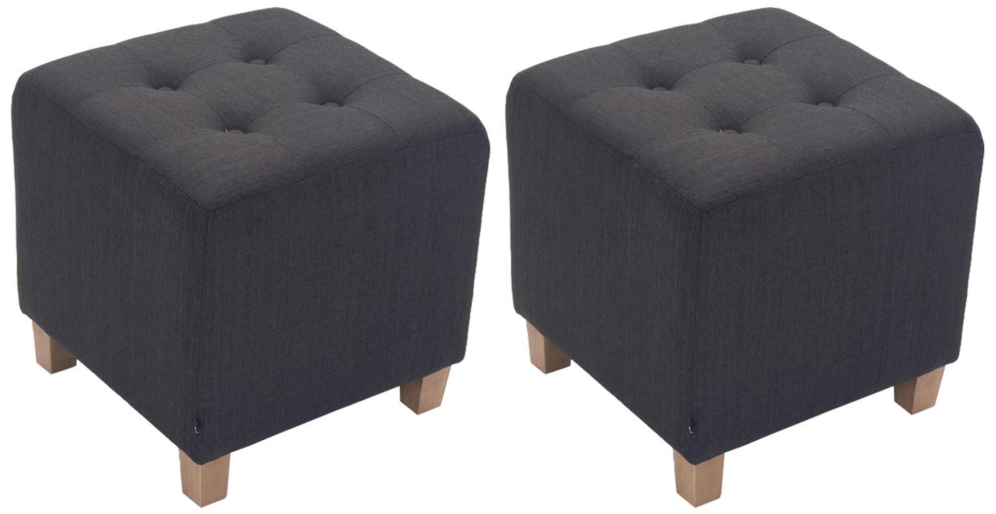 SITZWÜRFEL 2er Set Stoff dunkelgrau - Dunkelgrau, Holz/Textil (45/46/45cm) - CLP